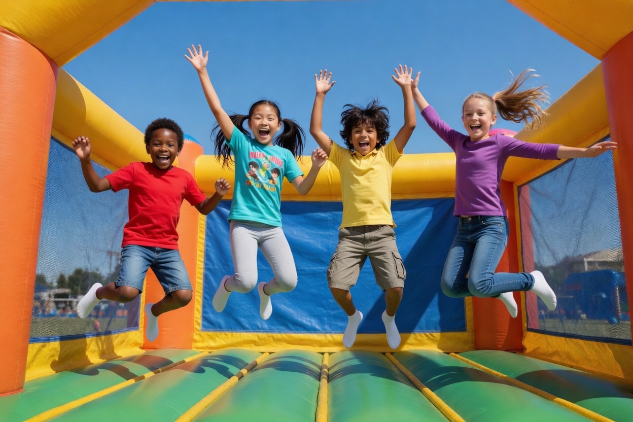 Kids enjoying a bounce house rental in Athens, Georgia